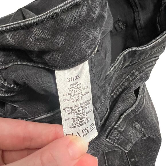 AEROPOSTALE Men’s Athletic Skinny Black Distressed Jeans Size 31/32 - Picture 6 of 9